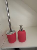 WC-Bürste und Seifenspender Pink neu