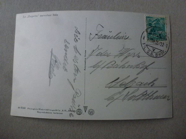 Cartoline postali: AK ++ Graf Zeppelin über Basel – Usato da Walkringen venduto da Casablanca777 1