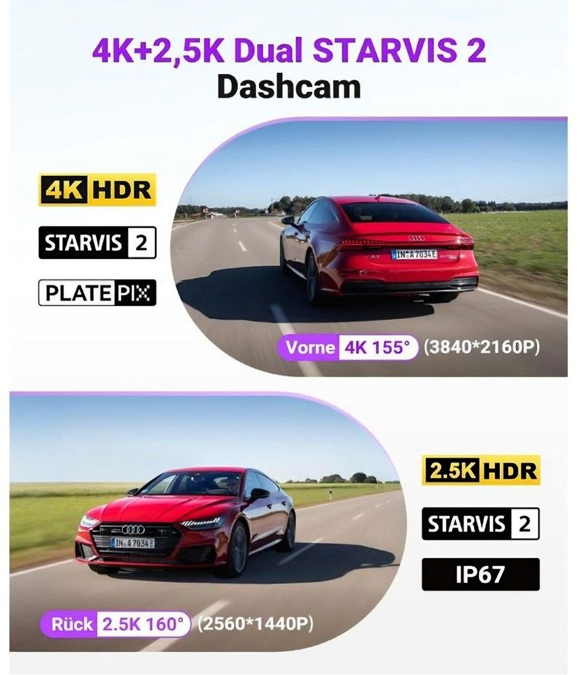 Action Cam: Vantrue S1 Pro Max 2CH 4K + 2.5K Dashcam – Nuovo e nell'imballaggio originale da Rorschach venduto da ahm_nes8 5