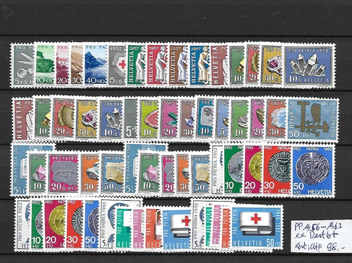 Alle Briefmarken: PP 1956 - 1963 ** Restlot Kat: CHF 98.- – Neu (gemäss Beschreibung) aus Basel von Ilp