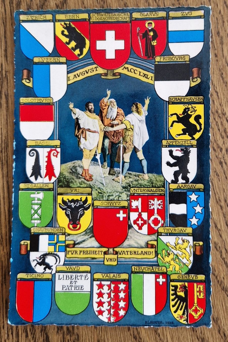 Cartoline postali: Kantonswappen und Rütlischwur – Usato da Ebikon venduto da Donar50