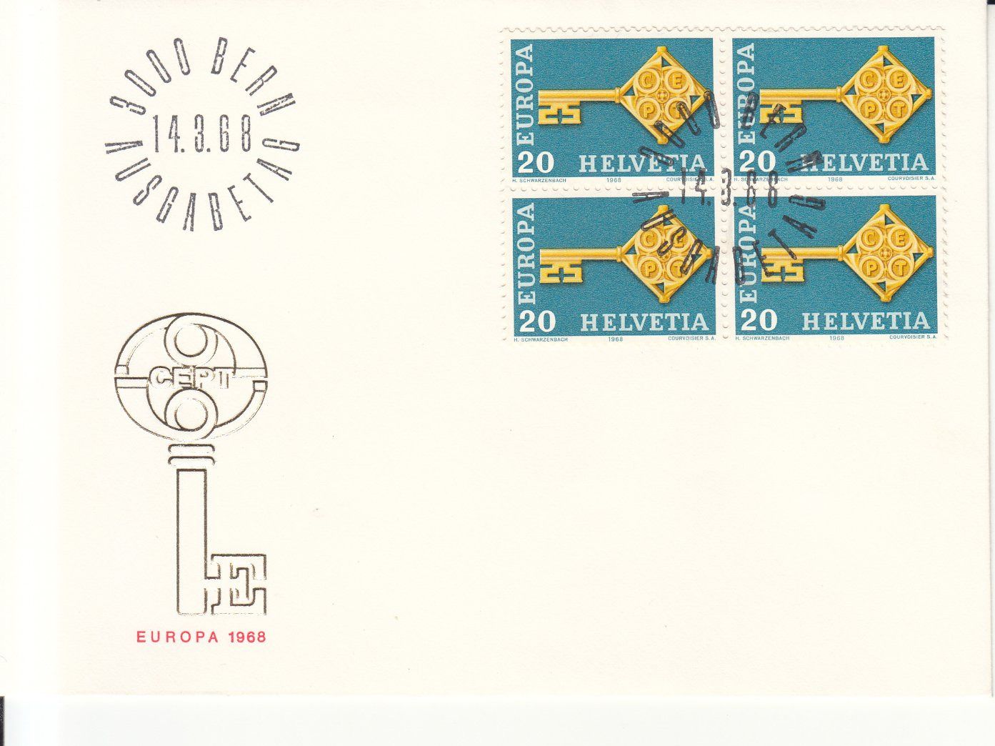 Alle Briefmarken: SBK 456 im 4er-Block FDC – Gebraucht aus Bürglen TG von StampGraf