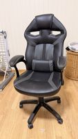 Gaming-Stuhl in Schwarz & Grau, drehbar, für Homeoffice, CH