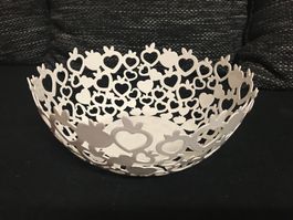 Dekokorb aus MetallHerzmotiv von Tschibo 24 cm breit neu