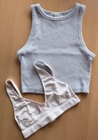 Top Hellblau und Sport BH weiss 36