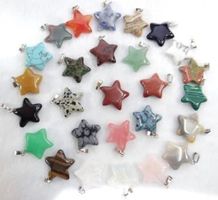 12 x Pendentifs étoile pierre naturelle