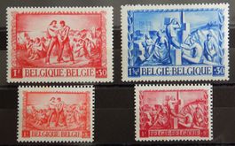 Belgien Kat. 708-711 * 1945 stockig