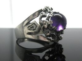 Art Deco Ring Silber 835 Amethyst antik Gr. 60