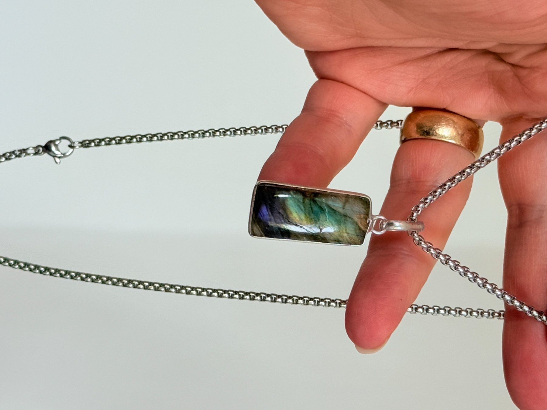 Ketten: Collier avec Labradorite – Neu und originalverpackt aus Genève von AWWA 7