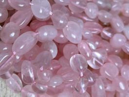 Strang echte Rosenquarz Nuggets / stone 6-8 mm