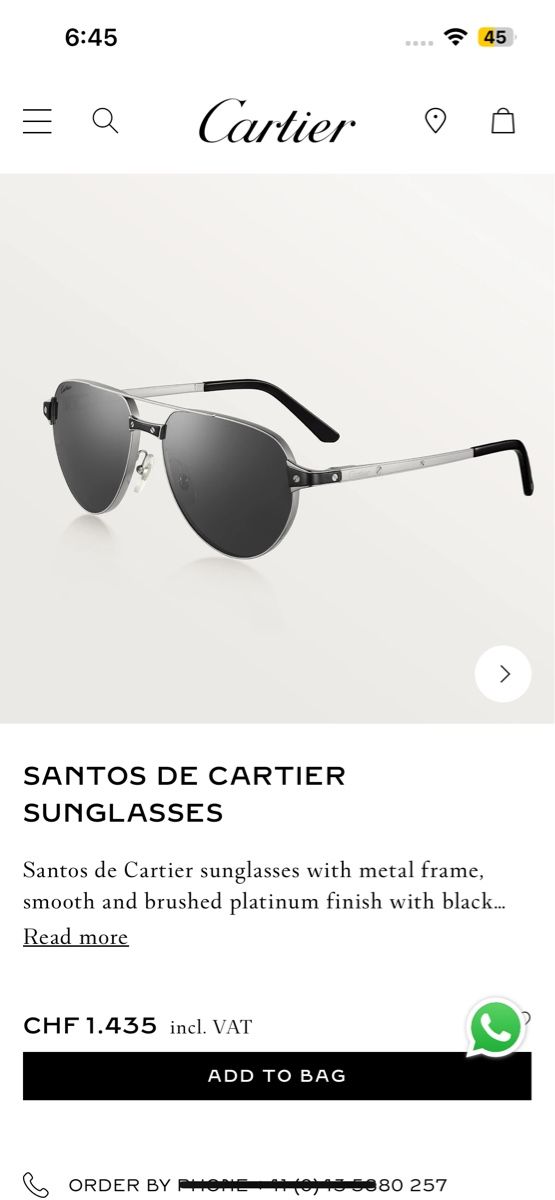 Cartier Occhiali & Lenti: Cartier Santos lunette de soleil – Nuovo (secondo la descrizione) da Genève venduto da cm1234 5