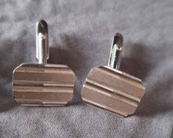 Élégants boutons de manchette rayés vintage pour homme