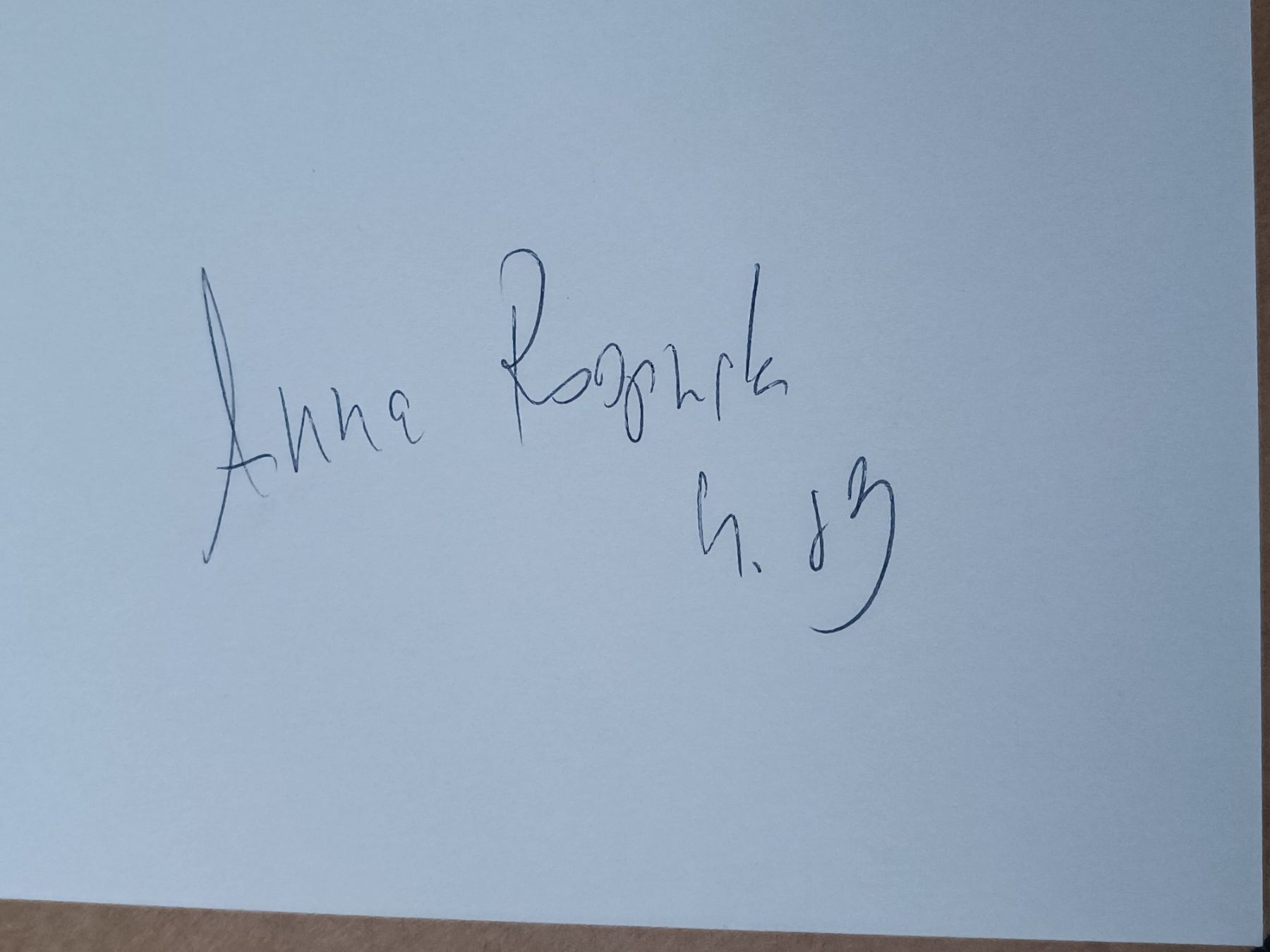 Autografi: Anna Rogowska - Leichtathletik - persönlich gesammelt – Usato da Menziken venduto da Artographs