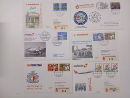 Briefmarken Kuverts Flugpost Sammlung Schweiz Raritäten
