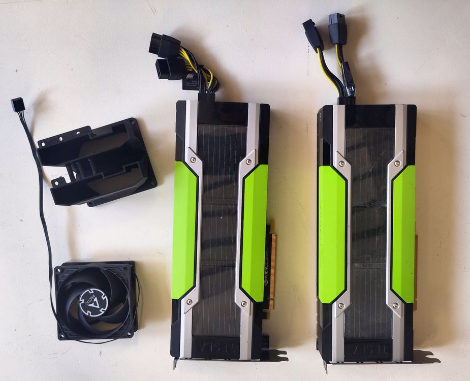 2x Nvidia Tesla P40 (2x24GB) mit Lüfter und Adapter (Gebraucht) in Bern ...