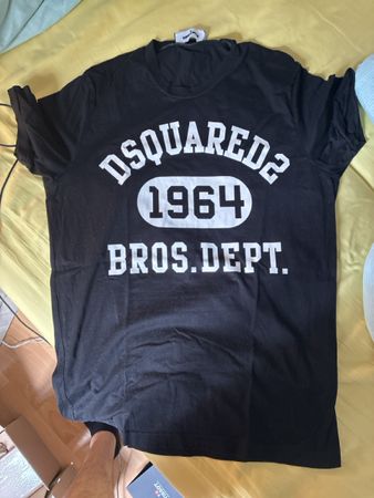 DSQUARED2 T-Shirt Black Print Tennis Fit Size S