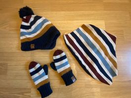 Jungen Winter Accessoires Mütze Schal Handschuhe KU 48-56cm