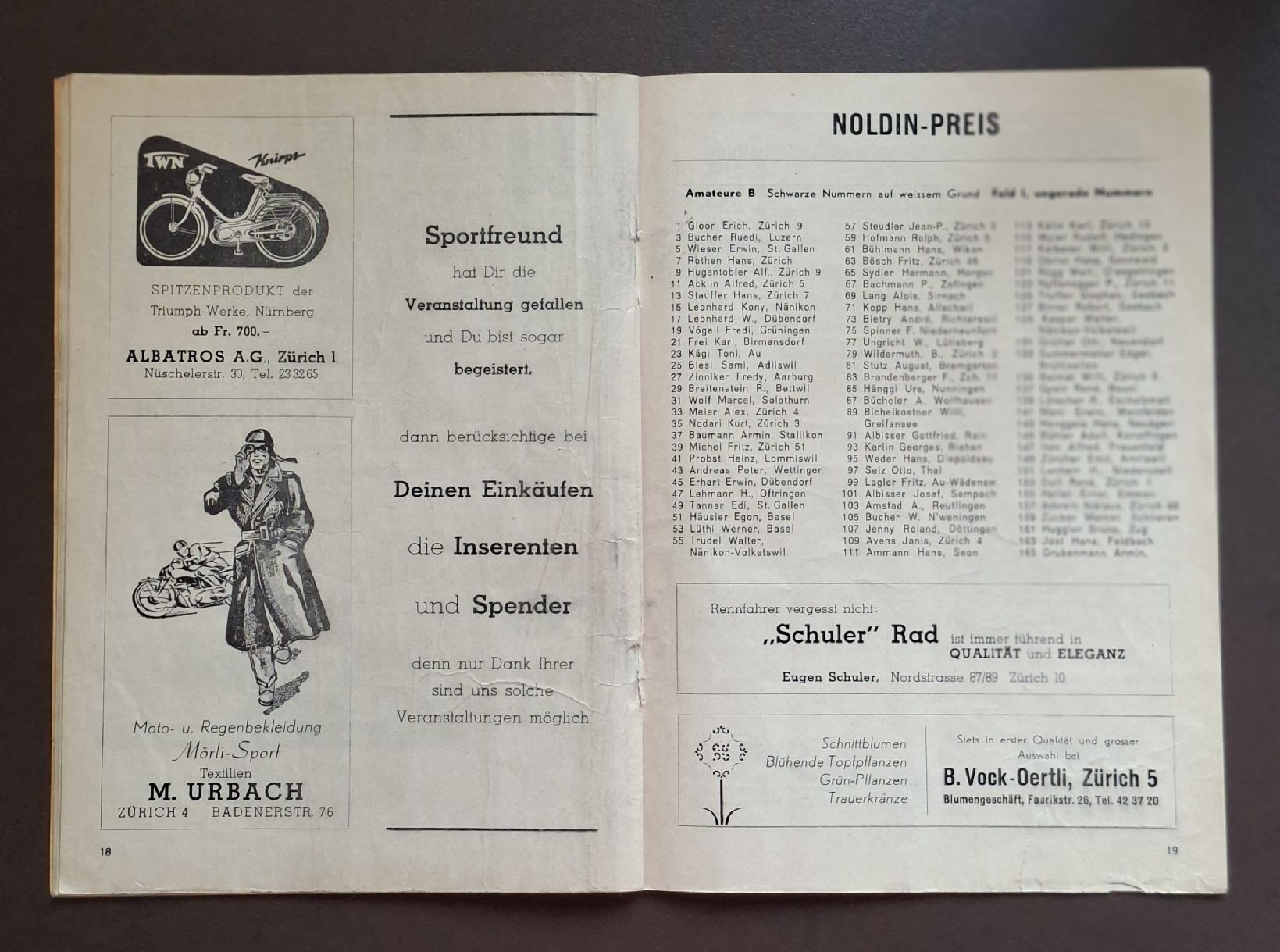 Riviste & Magazine: Vier Kantone Rundfahrt Programm 1955 guter Zustand – Usato da Siebnen venduto da Leissav 3