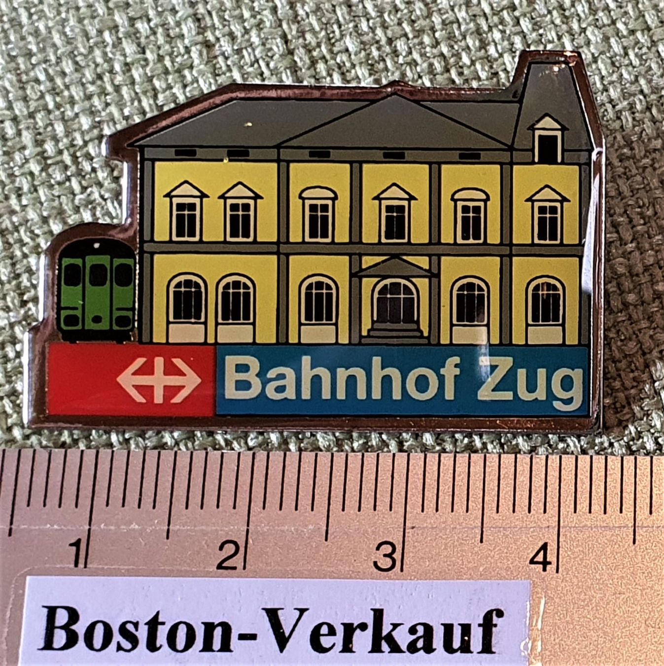 SBB/CFF/FFS Plaketten & Abzeichen: B593 - Pin SBB Bahnhof Zug  Nr.265 – Gebraucht aus Reinach BL von Boston-Verkauf 2