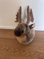 Elchkopf zum Aufhängen an der Wand | Stoff | Kuscheltier