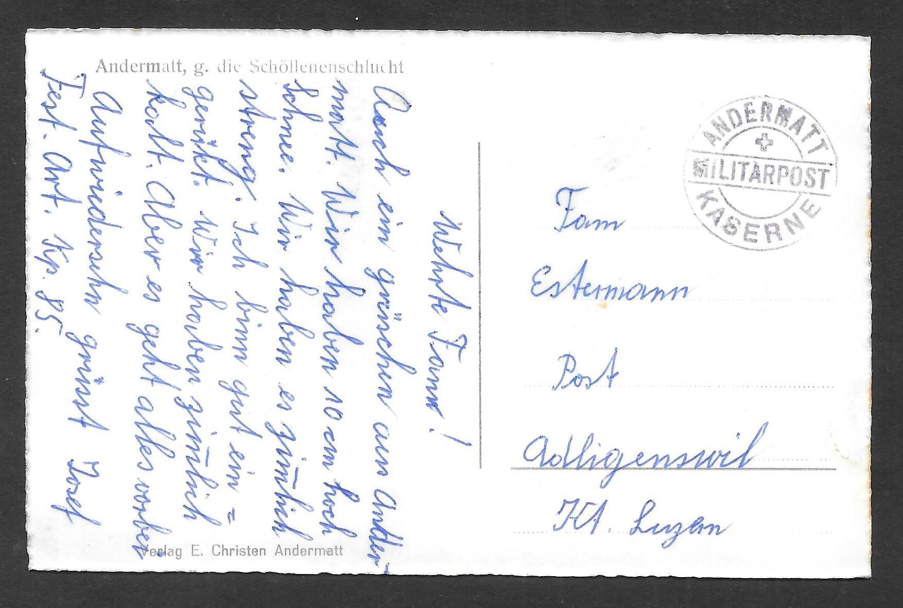 Ansichtskarten: Andermatt Flugaufnahme Feldpoststempel – Gebraucht aus Olten von clotaldi 1