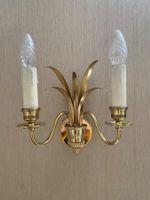 2x Goldene Wandlampe/Wandleuchte mit je zwei Leuchtarmen