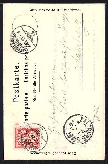 Cartoline postali: Carl Biese: Interlaken, Jungfrau, Alpeng – Usato da Berlin venduto da bartko-reher 1