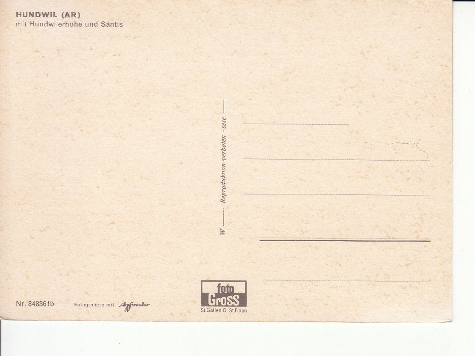 Cartoline postali: Hundwil ca. 1970 – Usato da Bürglen TG venduto da StampGraf 1