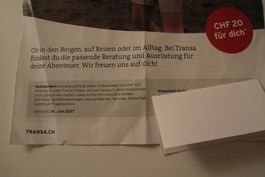 TRANSA CHF 20 Gutscheincode gültig bis 30.06.2027