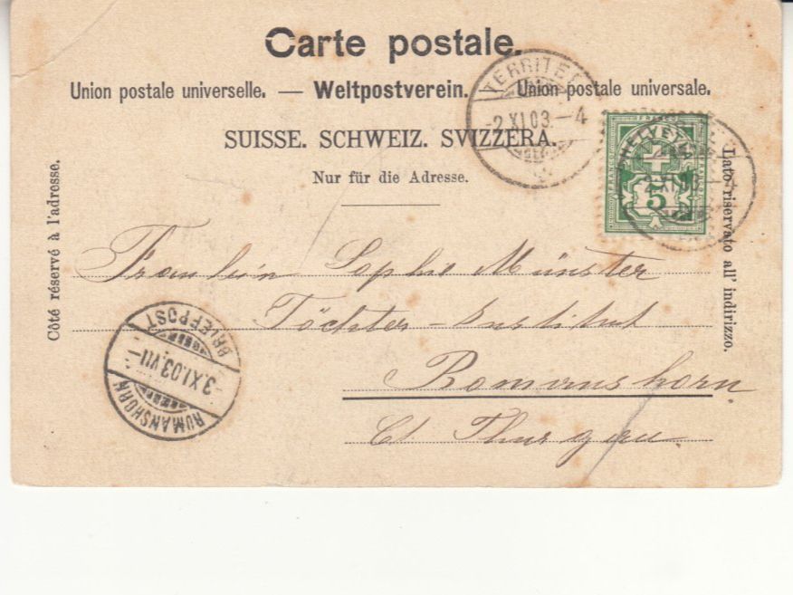 Cartoline postali: Chillon 1903 – Usato da Bürglen TG venduto da StampGraf 1