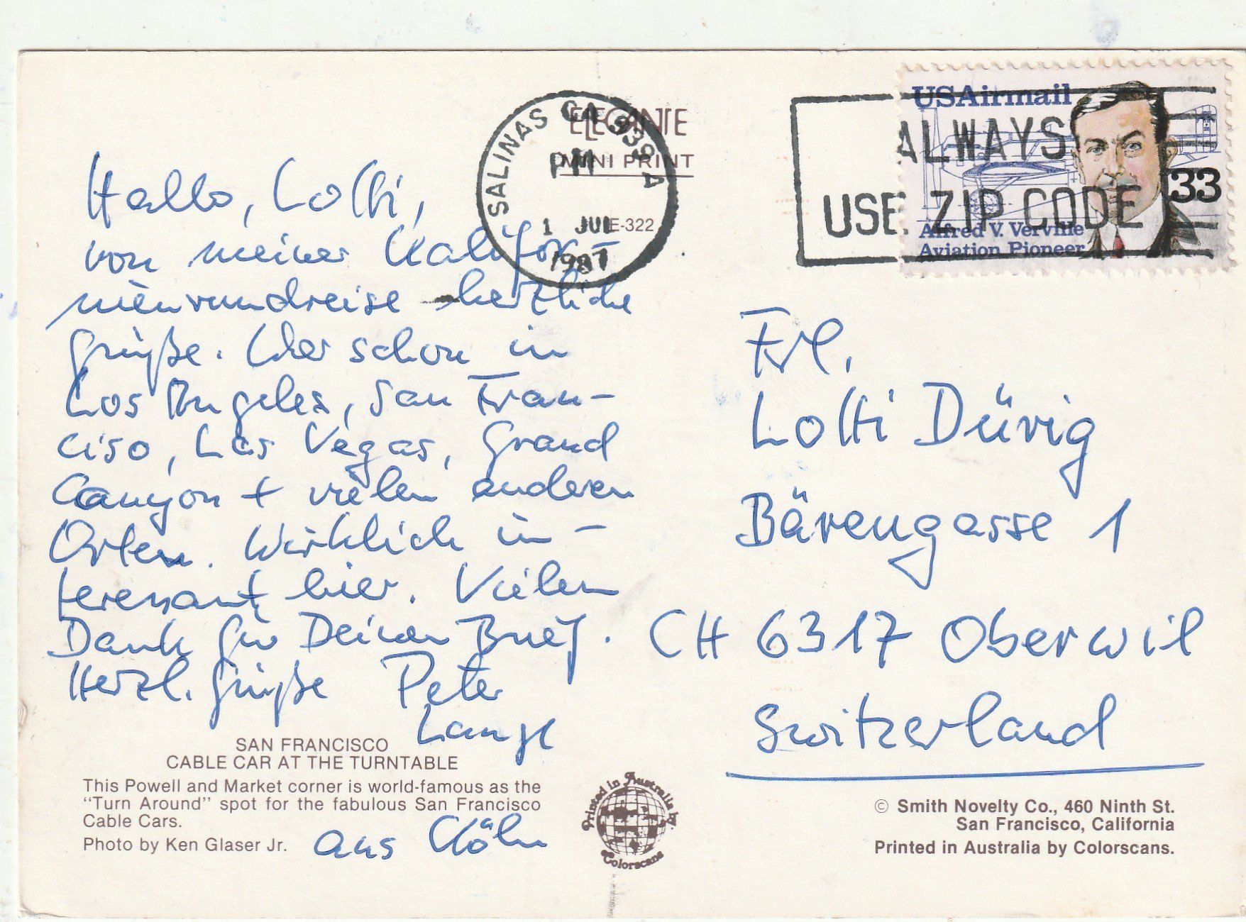 Cartoline postali: San Francisco – Usato da Lumbrein venduto da made02 1