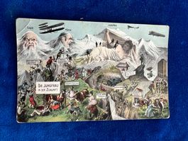 Antike Postkarte "Die Jungfrau in der Zukunft" 1911.