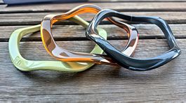 Bracciale rigido 3 parti, ondulato in resina colorata donna