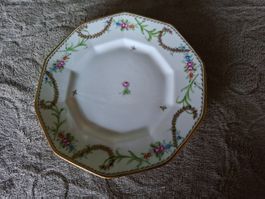 Antiker Rosenthal Teller Porzellan Blumen Dekor achteckig