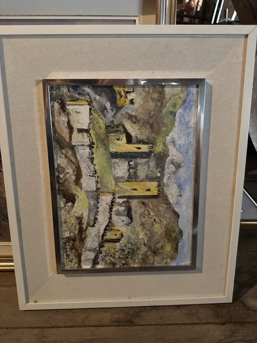 Dipinti: Art Painting Framed Landscape Mountain Castle Artwork – Usato da Cevio venduto da BiadiciT