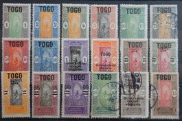 Togo Franz. Kolonie ex. Kat. 31-63 */gest. 1916/22