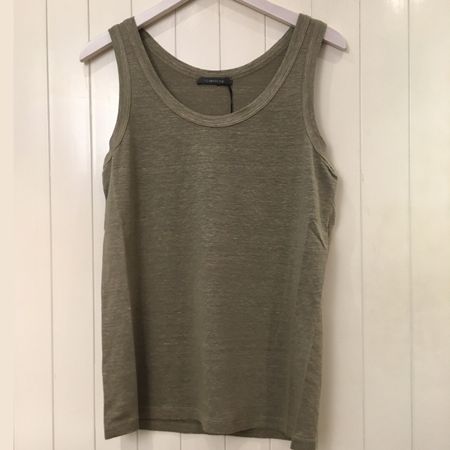 GWhite Top Leinen Mix Jersey uni taupe Gr 38