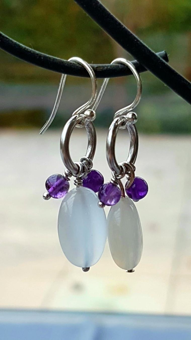 Orecchini pendenti & Orecchini a lobo: Boucles d'oreilles Quartz rose Améthyste – Nuovo e nell'imballaggio originale da Veyrier venduto da Leilazizou 1