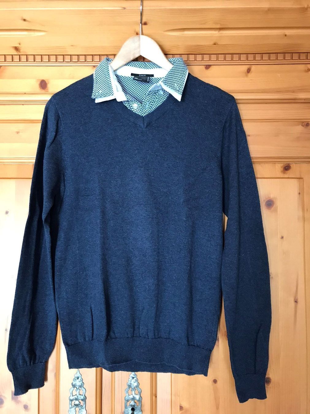 Pullover & Sweatshirts: Herren Strickpullover/Pullover m. Hemdkragen-Blau - Grösse S – Gebraucht aus Buchs AG von fischli610