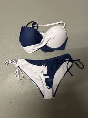 Sommer Bikini Set mit Katzen-Motiv, Grösse M neu