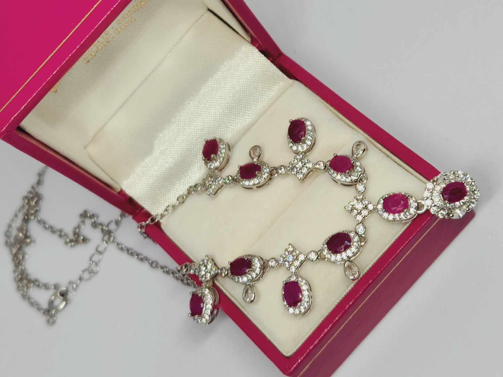 Catenine: Luxus Rubin Collier 925 Silber Neu - Geschenkidee – Nuovo (secondo la descrizione) da St. Gallen venduto da GIULESGG 6