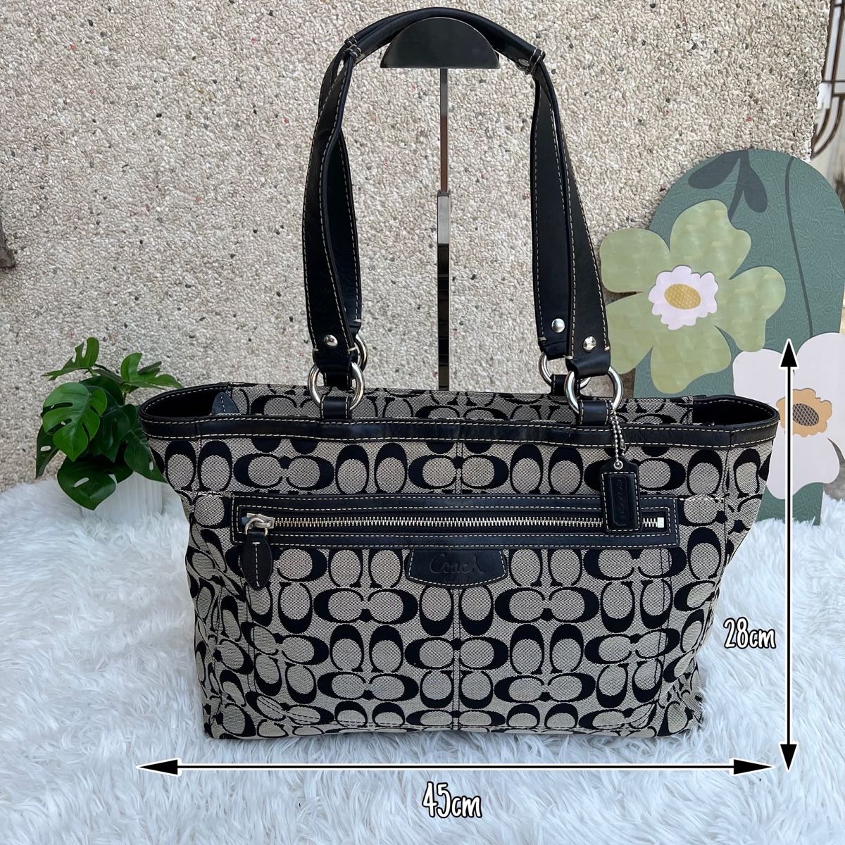 Coach Borse da donna: Coach Tasche Monogram Canvas Leder schwarz beige, Schoolbag – Usato da Eggenwil venduto da CNSRVINTAGE 7