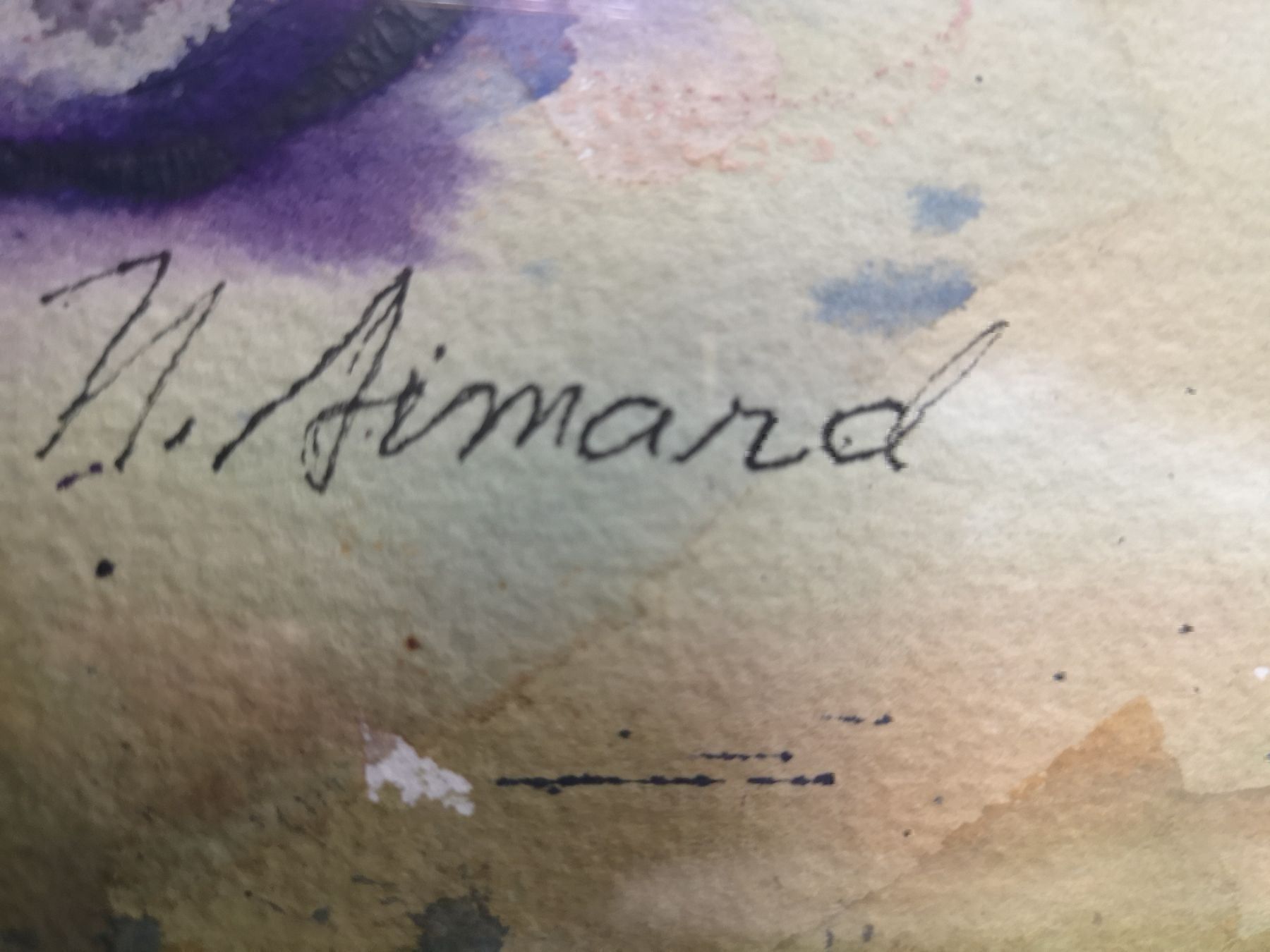 Gemälde: Grande aquarelle signée – Gebraucht aus Genève von Qanil77 2
