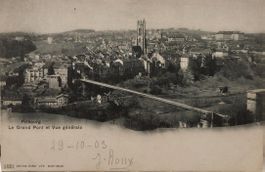 FRIBOURG  -  Le Grand Pont suspendu et Vue générale - 1903