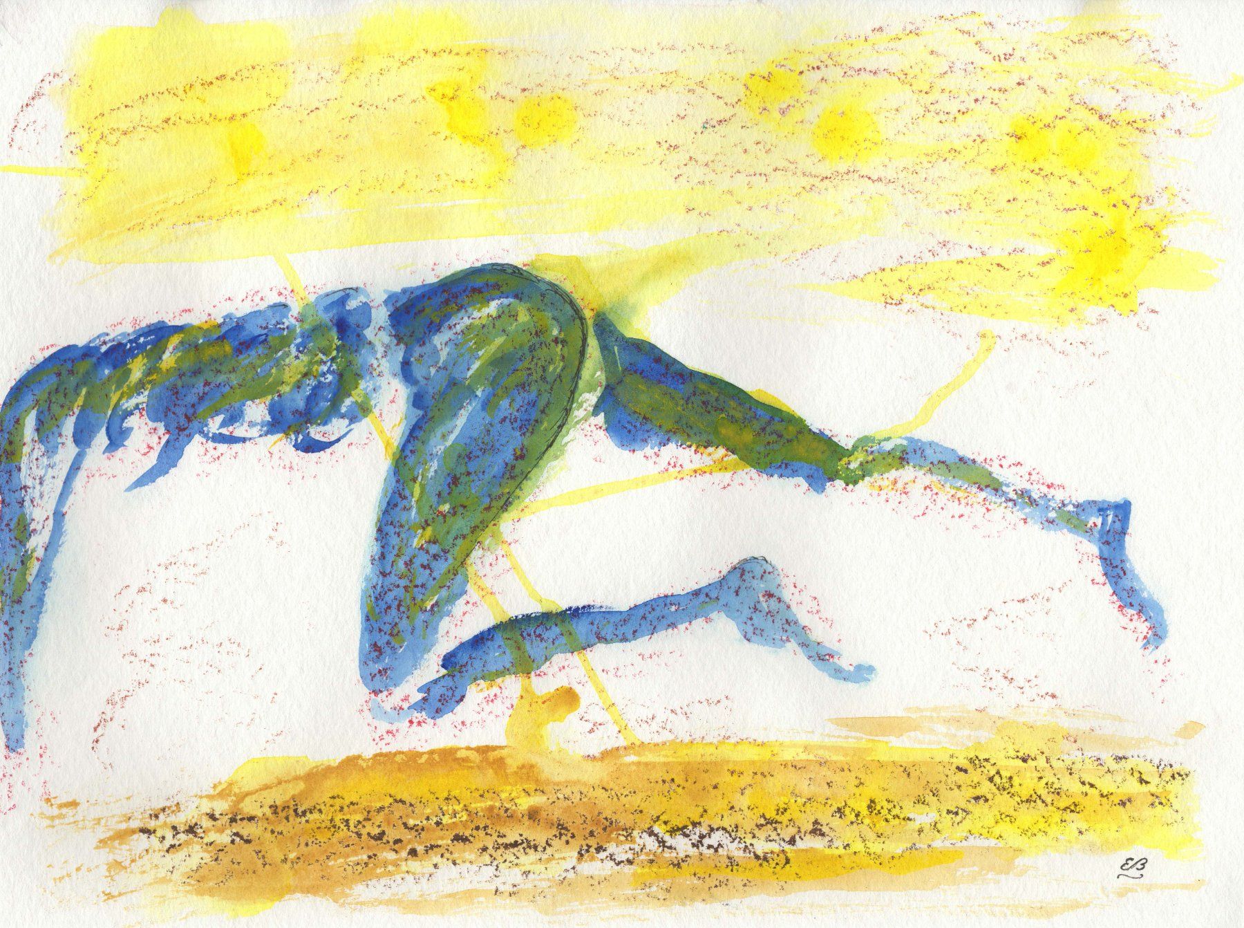 Dipinti: Aquarell: Extended legs – Nuovo (secondo la descrizione) da Fribourg venduto da erw_68dx