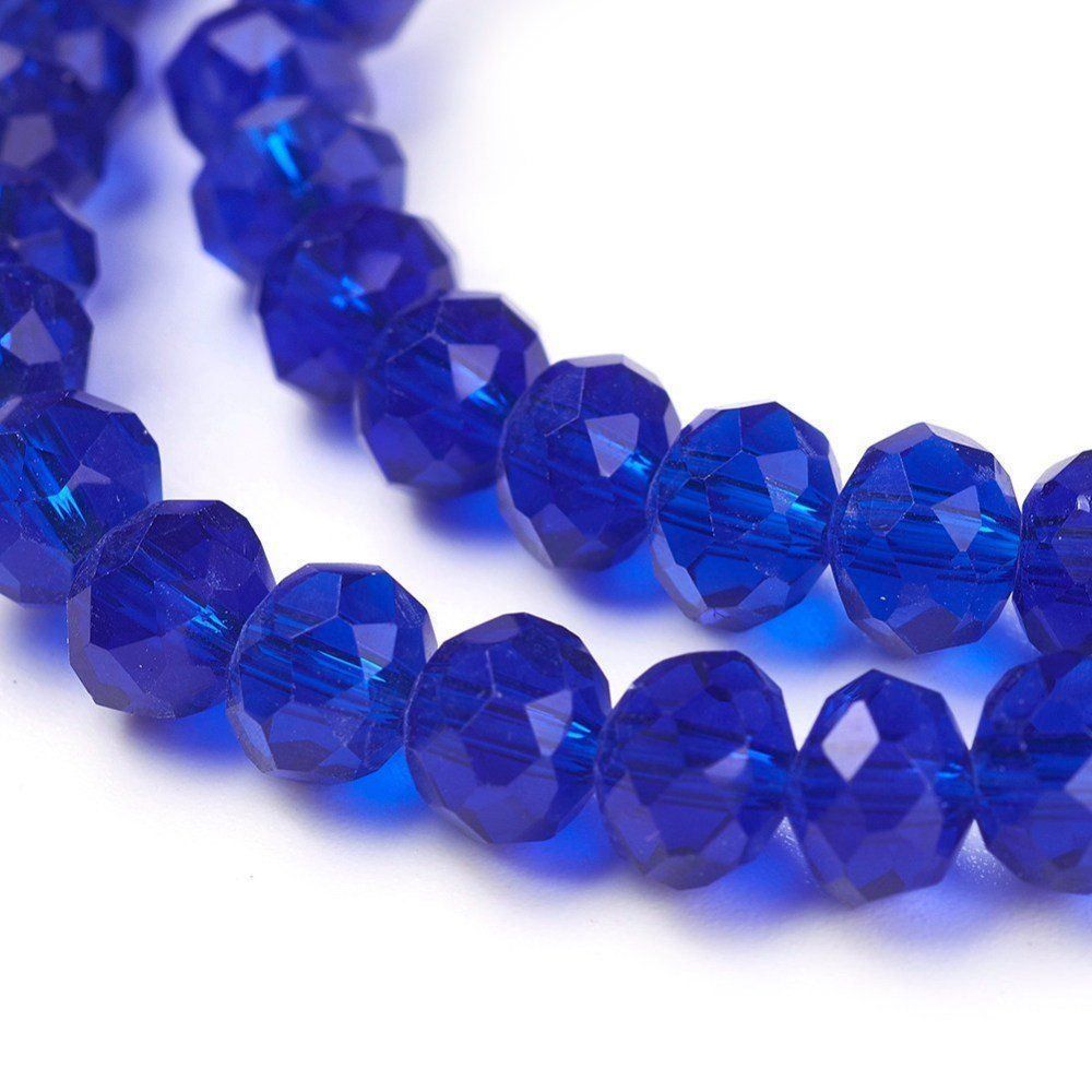 Perle (finte): 10 Rondellen facettiert dunkelblau 6x4mm – Nuovo (secondo la descrizione) da Alpnachstad venduto da perlengaby