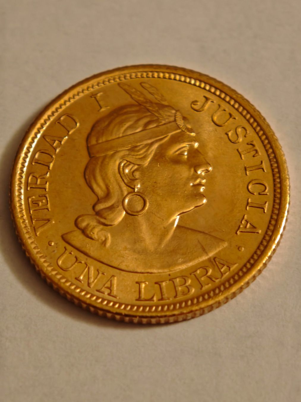 Alle Münzen: Goldmünze 1 Libra 1966 Peru – Gebraucht aus Muttenz von Andyfrombasel