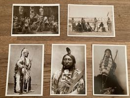 5 nostalgische Indianer-Postkarten