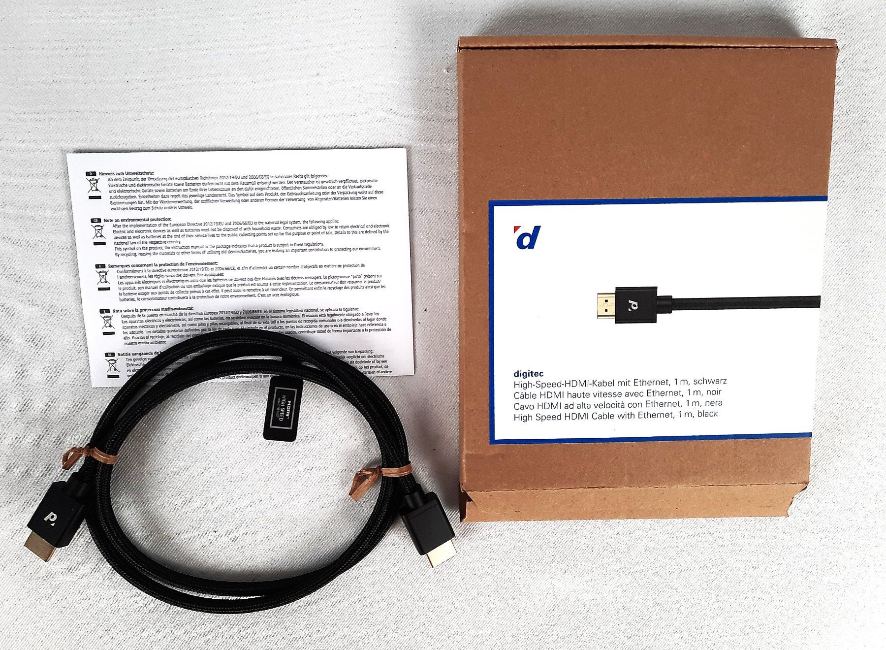 Digitec Cavi: DIGITEC-HDMI-Kabel mit Ethernet 1m – Nuovo (secondo la descrizione) da Beinwil am See venduto da Restwert_Beinwil