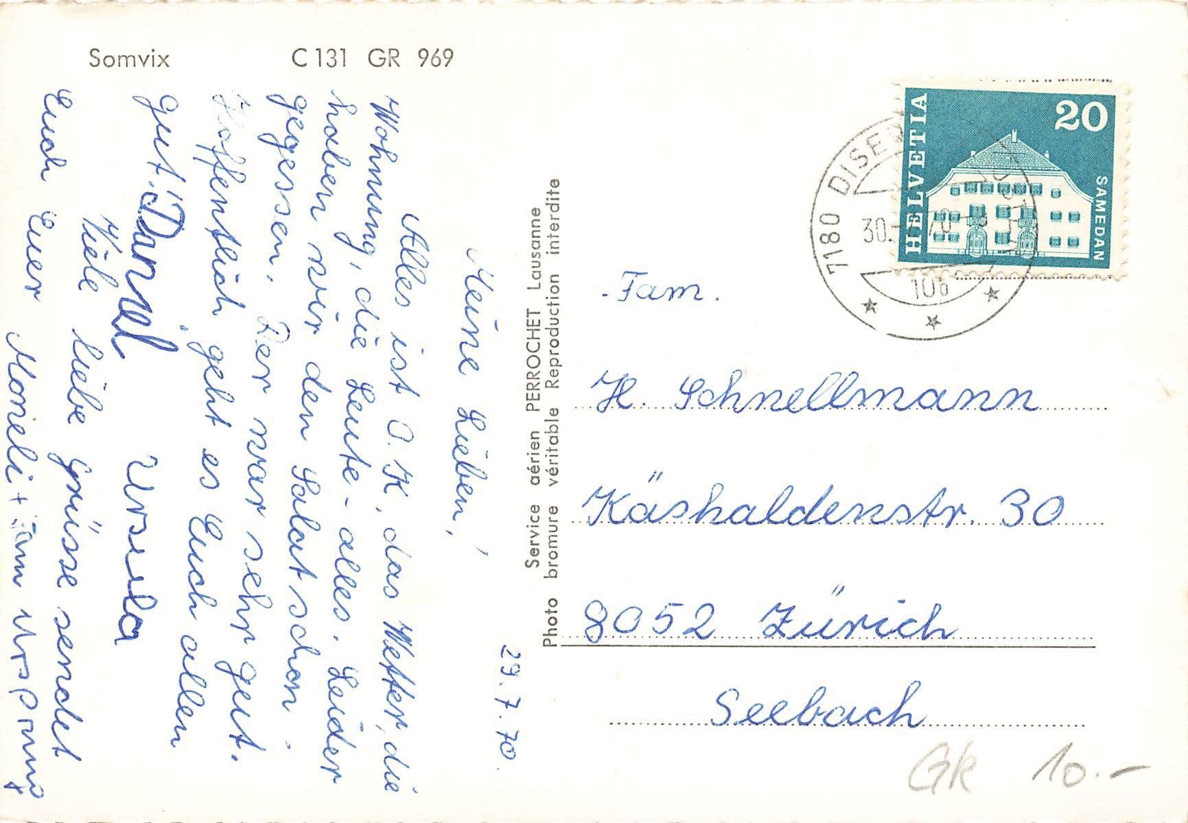Cartes postales: Somvix Sumvitg G – D'occasion à Biasca par Blenio71 1